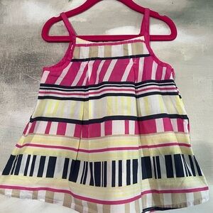 Gymboree Pink Yellow Navy Striped Girls Tank Top